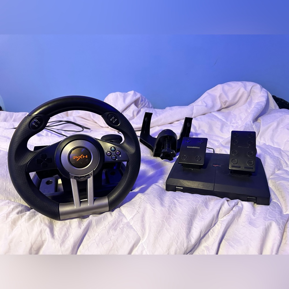 PXN Xbox Steering Wheel Racing Wheel, with Linear Pedals and Racing Paddles.